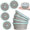 Suclain 4 Pcs Collapsible Silicone Camping Bowl Set, Expandable Food Storage Container, Blue Rim Gray, 12 oz