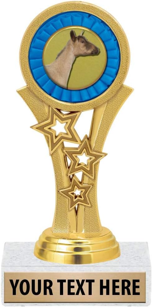 Crown Awards Goat Trophies, 5 1/2" Starbeam Dairy Goat Trophy, Engraving Included
