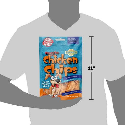 All Natural Chicken Chips - Dog Treats Made with USA Sourced Chicken (Large - 15 oz bag)