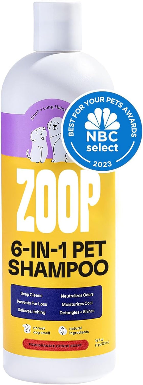 Dog Shampoo and Conditioner - 6-in-1 All Natural Pet Wash (16 oz) for Deep Clean, Odor Eliminating, Itch Relief