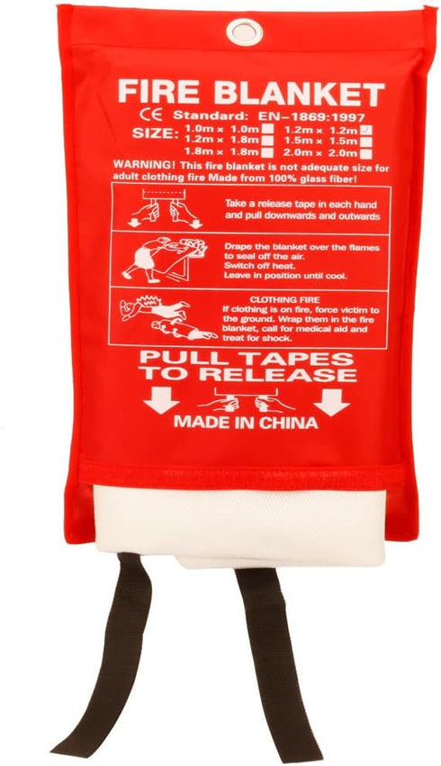 Fire Blanket - Fiberglass Emergency Suppression Blanket, Flame Retardant Safety Cover for Kitchen, Home, Car, 2 Pack