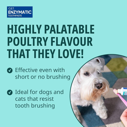 Toothbrush,(Pack 2) Virbac C.E.T. Oral Hygiene Kit for Dogs | Poultry-Flavor Toothpaste | Fingerbrush and Pet