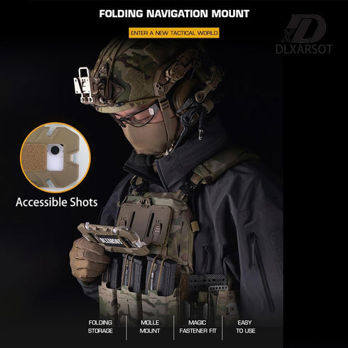 DLXARSOT 4.7"-6.7" Tactical Airsoft Gear, MOLLE Vest Phone Holder,Universal Chest Phone Board Carrier Mount Navigation