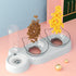 Marchul Raised Cat Dishes for Food and Water, Pet Feeding Bowls with Automatic Water Bottle