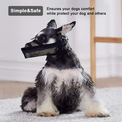 Crazy Felix Nylon Dog Muzzle, Breathable and Drinkable Pet Muzzle for Small Medium Large Dogs, Black, XL