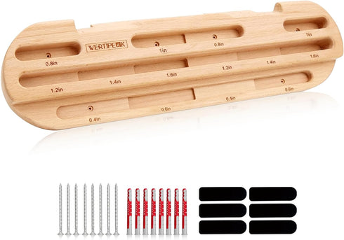 Wooden Climbing Hangboard, Training Hang Board, Rock Climbing Fingerboard with Incremental Depth