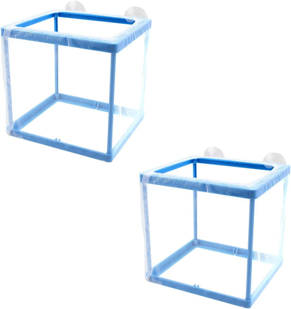 AQUANEAT Fish Tank Breeder, 2 pcs Small Mesh Net Fry Saver with Suction Cups