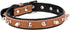Spiked Studded Padded Leather Pet Collars for Small Medium Large Dogs and Cats (8"-10" Neck, Brown Spiked)