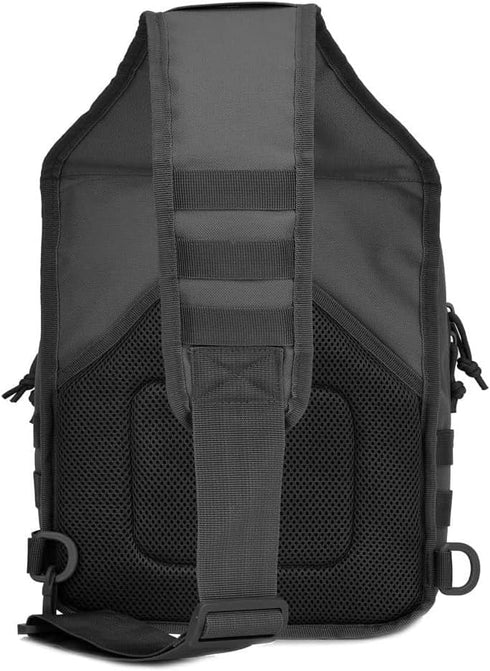 Pack Pack 07-Black) REEBOW GEAR Tactical Sling Bag w/Gun Holster Small Military Rover Shoulder Sling Molle Assault
