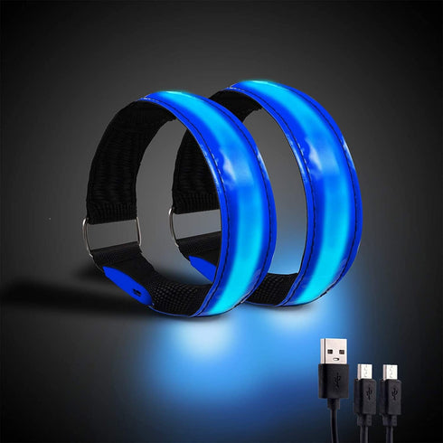 Running Light for Runners (2 Pack), Rechargeable LED Armband Reflective Gear for Joggers Bikers