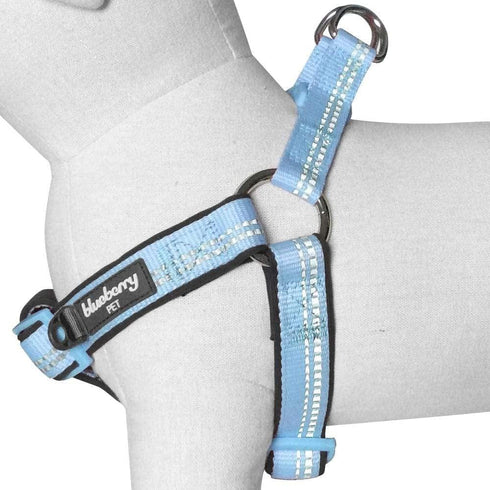 Blueberry Pet Soft & Comfy 3M Reflective Step-in Dog Harness, Baby Blue, Small, Chest Girth 15.5" - 19.5"