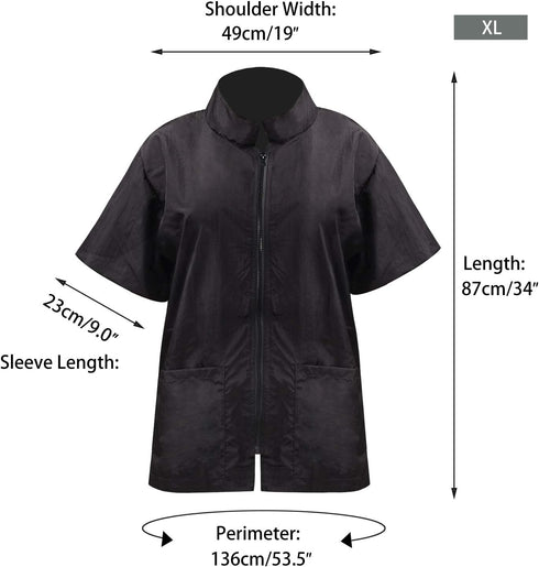 Noverlife XL Pet Grooming Workwear with Full Zipper, Anti-Static Lightweight Hair Repellent Shirt for Grooming Shop