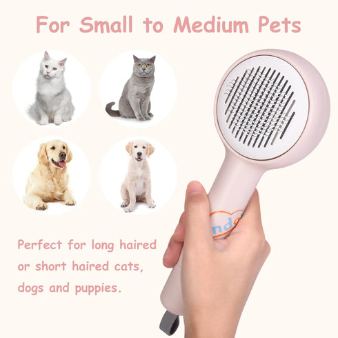 Dog Brush, Self Cleaning Slicker Brush for Dogs Cats, Grooming Tool for Removing Loose Undercoat Mats for Short Long