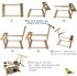 Hamiledyi Parrot Playground Bird Play Stand Natural Wood Parrot Perch Gym with Feeder Cups Cockatiel Nest with Ladder