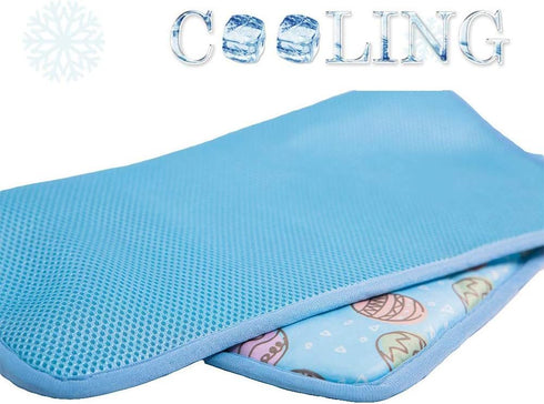 SEIS Dog Ice Pad - Ice Silk Cats Kennel Mat, Breathable Summer Cooling Pad (Blue, S)
