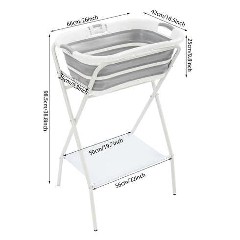 Sizcdiomk Portable Dog Bathtub with Stand, Foldable Pet Washing Station, Collapsible Elevated Pet Bath Tub