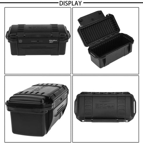 Tbest Eboxer Protective Waterproof Case, Outdoor Shockproof Airtight Survival Box for Fishing, Hiking, Black