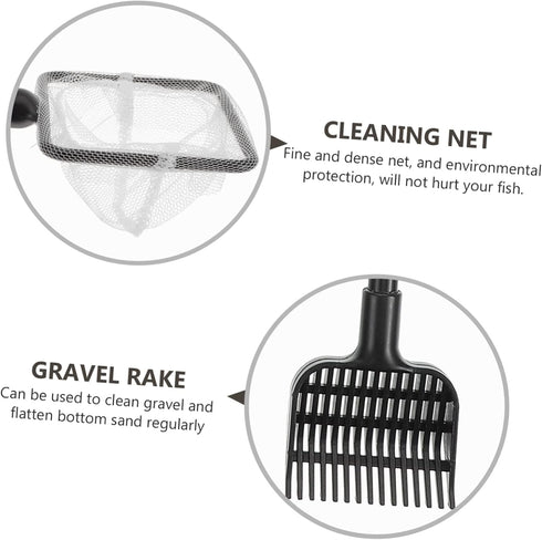 FOMIYES 1 Set Water Changer Siphon, Aquarium Sand Washing Machine, Gravel Rake, Fishnet Sponge Cleaning Tools