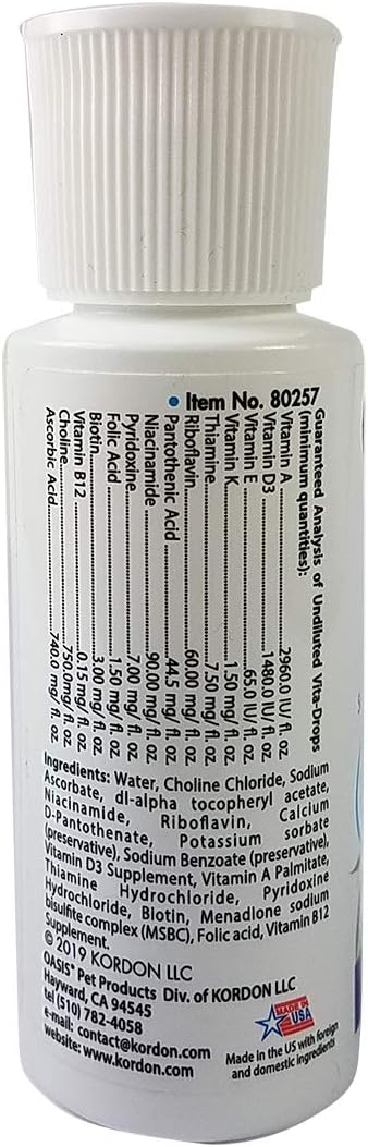 OASIS #80257 Vita Drops for Small Birds, 2-Ounce Liquid Multivitamin