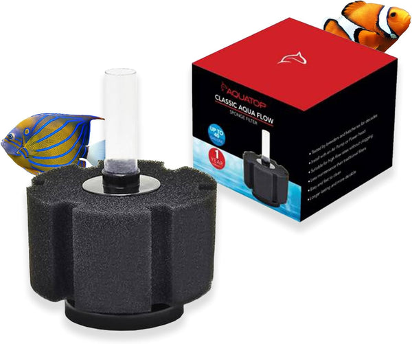 Aquatop Internal Sponge Filter - For Aquariums Up to 40 Gallons - Mechanical & Biological Filtration