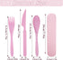Set, 2 Sets Set JEPELUS Cutlery Portable Travel Utensils with Case, Reusable Wheat Straw Utensils Fork Spoon Knife