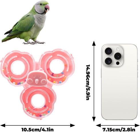 MinrzPet 2 Pack Spinning Bird Toy, Bird Cage Accessories, Interactive Enrichment Chewing Exercise Toy for Budgies