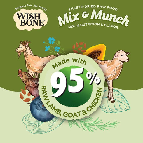 Wishbone Mix & Munch Raw Freeze-Dried Grain-Free Lamb, Goat and Chicken for Cats