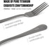 Set, (Matte-1 2pcs) TiTo Titanium Cutlery Lightweight Titanium Fork and Spoon Portable Reusable Flatware for Home