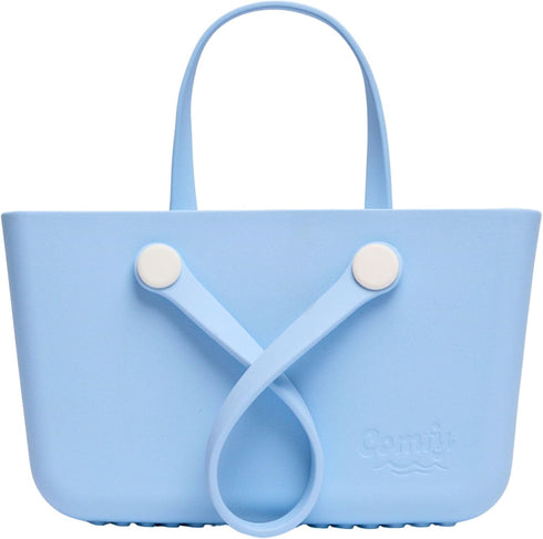 14L Comfy Flow Pool Bag for Women, Waterproof EVA Open Tote, Swim Sauna Gym Beach Bag, Wipe-Clean Self-Standing, (Baby