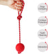 UEETEK Red Dog Training Ball on Rope: 2.95 Inch Diameter Rubber Toy for Puppy Fetch Catch Throw Training