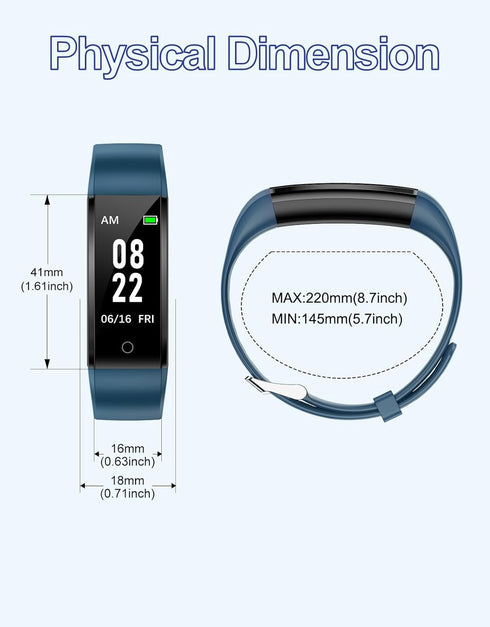 GRV Fitness Tracker Non Bluetooth Watch, Waterproof Pedometer with Steps Calories Counter, for Men Women