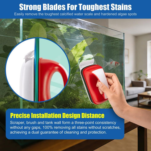 Novique 2 Small Aquarium Cleaning Tool Fish Tank Strong Magnetic Algae Scraper Glass Cleaner Floating Scrubber Brush