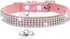PUPTECK Basic Adjustable Cat Collar with Bling Diamond and Double Bells, for Kitten and Small Puppy, Pink, 10-13 in