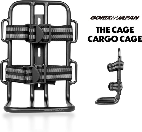 GORIX Bike Front Fork Cage Mount - Large Bottle Cage with Non-Slip Belt for Bikepacking
