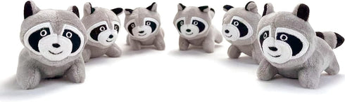 Interactive Squeaky Dog Toy, Replacement Animals Raccoon (Pack of 6)