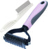 Pet Grooming Tool: Double Sided Undercoat Rake Comb for Deshedding and Dematting Dogs and Cats, Flea Comb Set (Pink/16