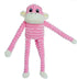 ZippyPaws Spencer The Crinkle Monkey Dog Toy - Pink, Small, Plush Toy with Squeaker and Crinkle
