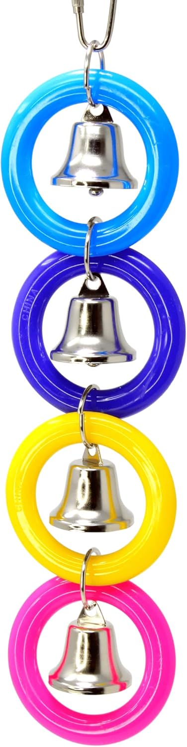 Bonka Bird Toys 945 4 Ring A Ding Toy for African Grey, Budgie, Parakeet, Cockatiel
