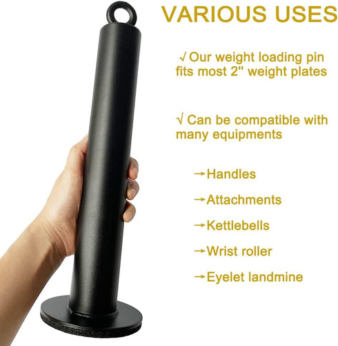 Weight Loading Pin 2 inch, Olympic Weight Plate Loading Pin for Cable Pulley System, Heavy Duty Gym Equipment