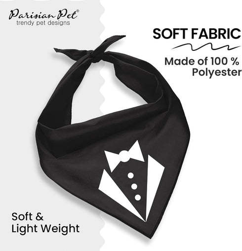 Parisian Pet Tuxedo Dog Bandana, Small