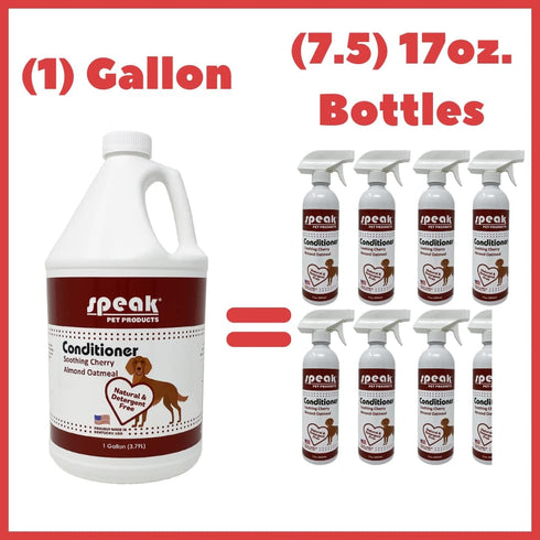 Natural Leave-in Conditioning Spray for Dogs Refill, Soothing Cherry Almond Oatmeal, 1 Gallon