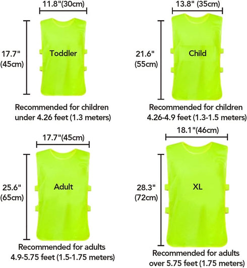 Scrimmage TopTie Training Vests Soccer Bibs Sports Pinnies for Adult/Young