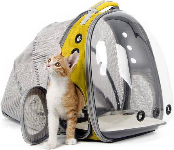 Expandable Cat Backpack Carrier, Fit up to 12 lbs, Space Capsule Astronaut