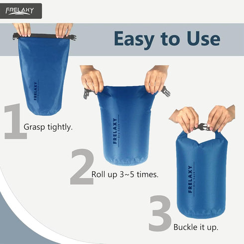 Frelaxy Waterproof Dry Bag Set - 2 Pack/3 Pack, Lightweight 5L & 15L & 25L for Hiking and Camping