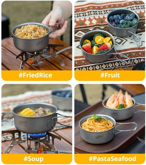Generic 2-in-1 Alloy Folding Cookware Foldable Camping Pots, Multifunctional Soup Pot for Camping Picnic Hiking