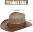 Wide Brim Straw Panama Hat Fedora Beach Sun Hat UPF50+ Unisex Fishing Hats