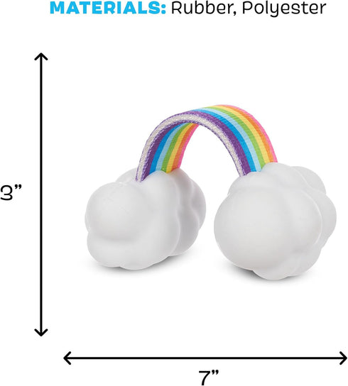 Barkbox Toy G BIV Rainbow Super Chewer Tug Toy for Aggressive Chewers with Double Reinforced Strap