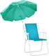 HEPMIMZHU 265lbs Folding Beach Chair with Umbrella, Lightweight Porable Camping Chair with Capacity for Travel Picnic