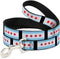 Chicago Flags Dog Leash, Black, 6 Feet Long, 1.5 Inch Wide