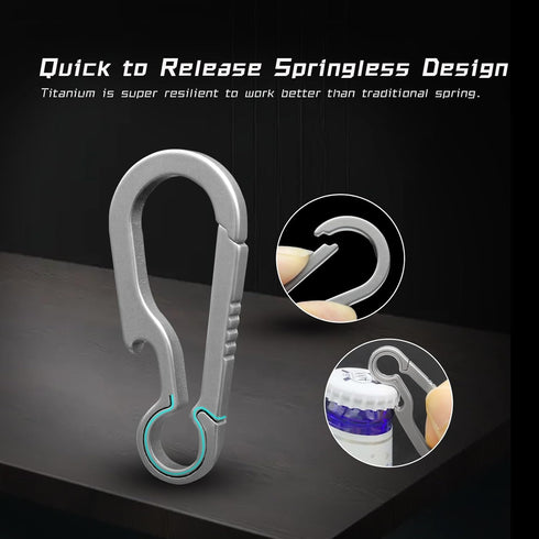 Titanium Carabiner Clip, Small Heavy Duty Keychain Hook for Backpack, Quick Release Key Chain